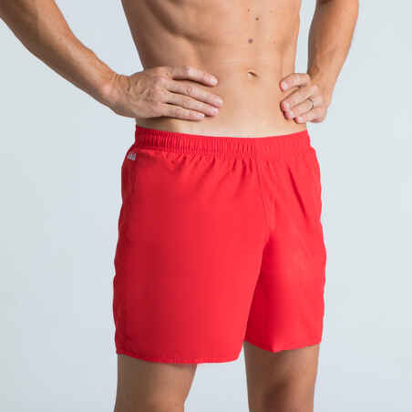 100 BASIC MEN'S SWIMMING SHORTS -RED /  BLUE