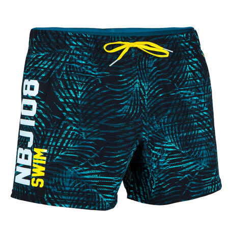 Swimming men’s swim shorts -  Swimshort 100 Short - All black palm