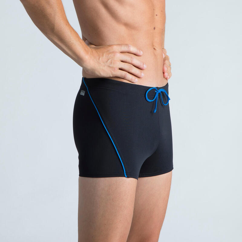 Badehose Boxer 100 Plus Herren schwarz/blau