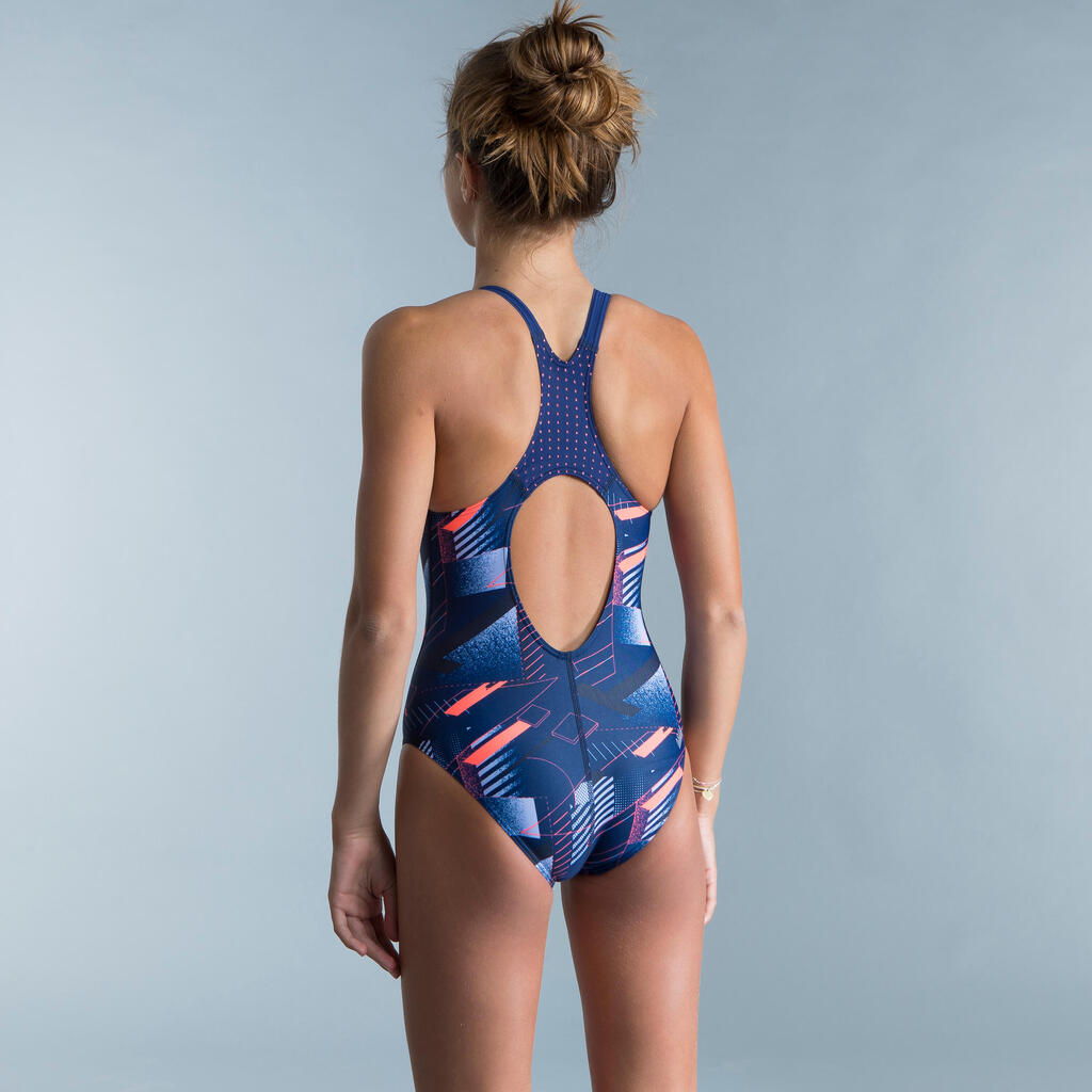 Traje de baño de natación de una pieza rosa para niña Kamyleon All Game