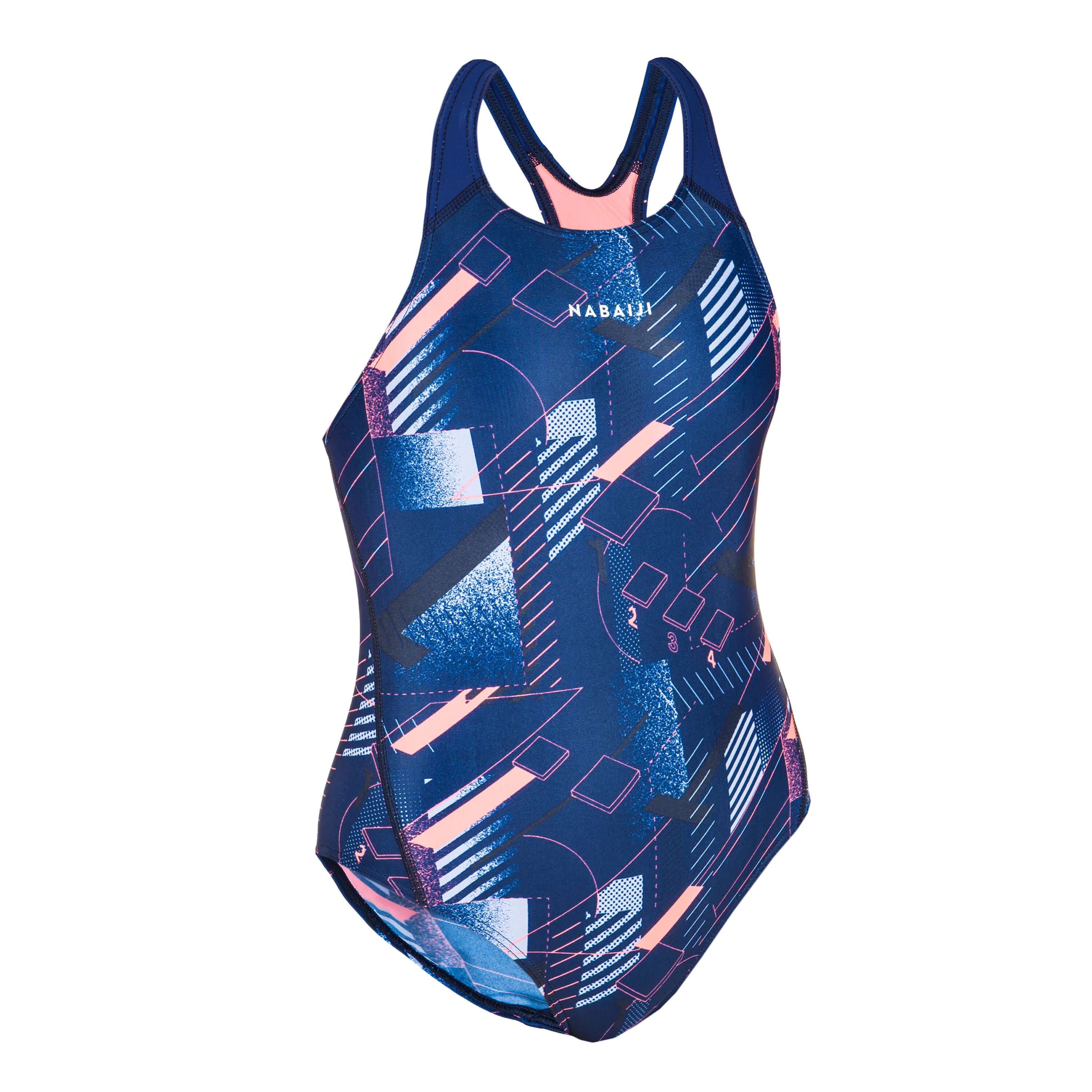 Bañador Niña natación Nabaiji azul marino 4/6