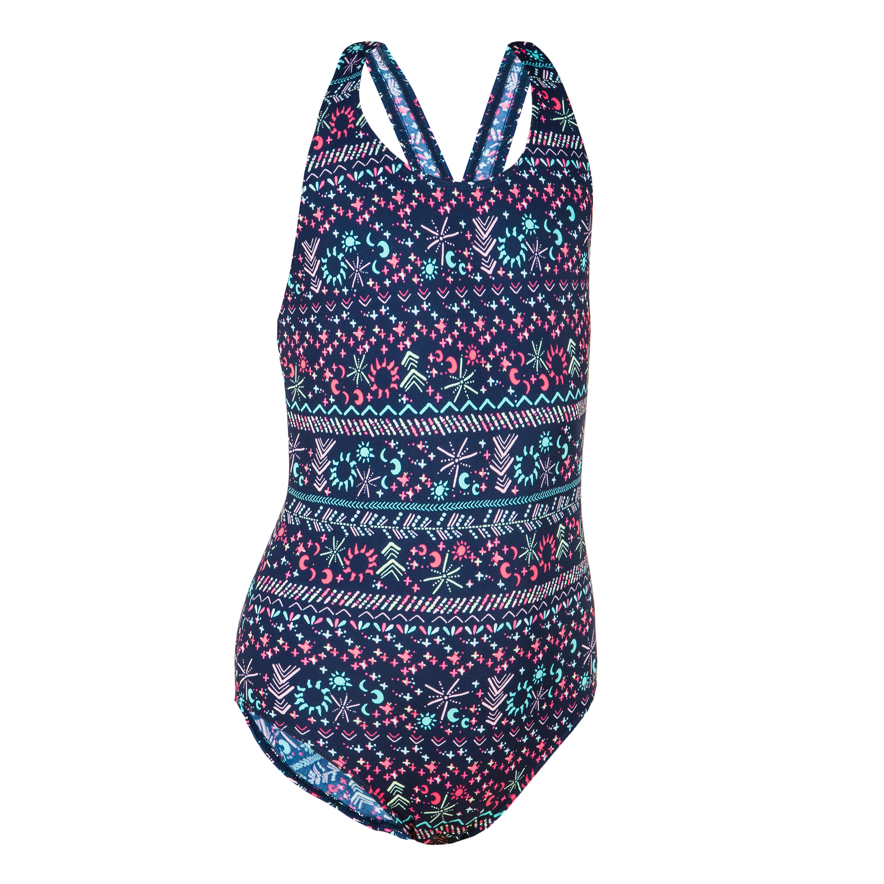 Girls’ Basic 1-piece Swimsuit Luna Blue 4/5