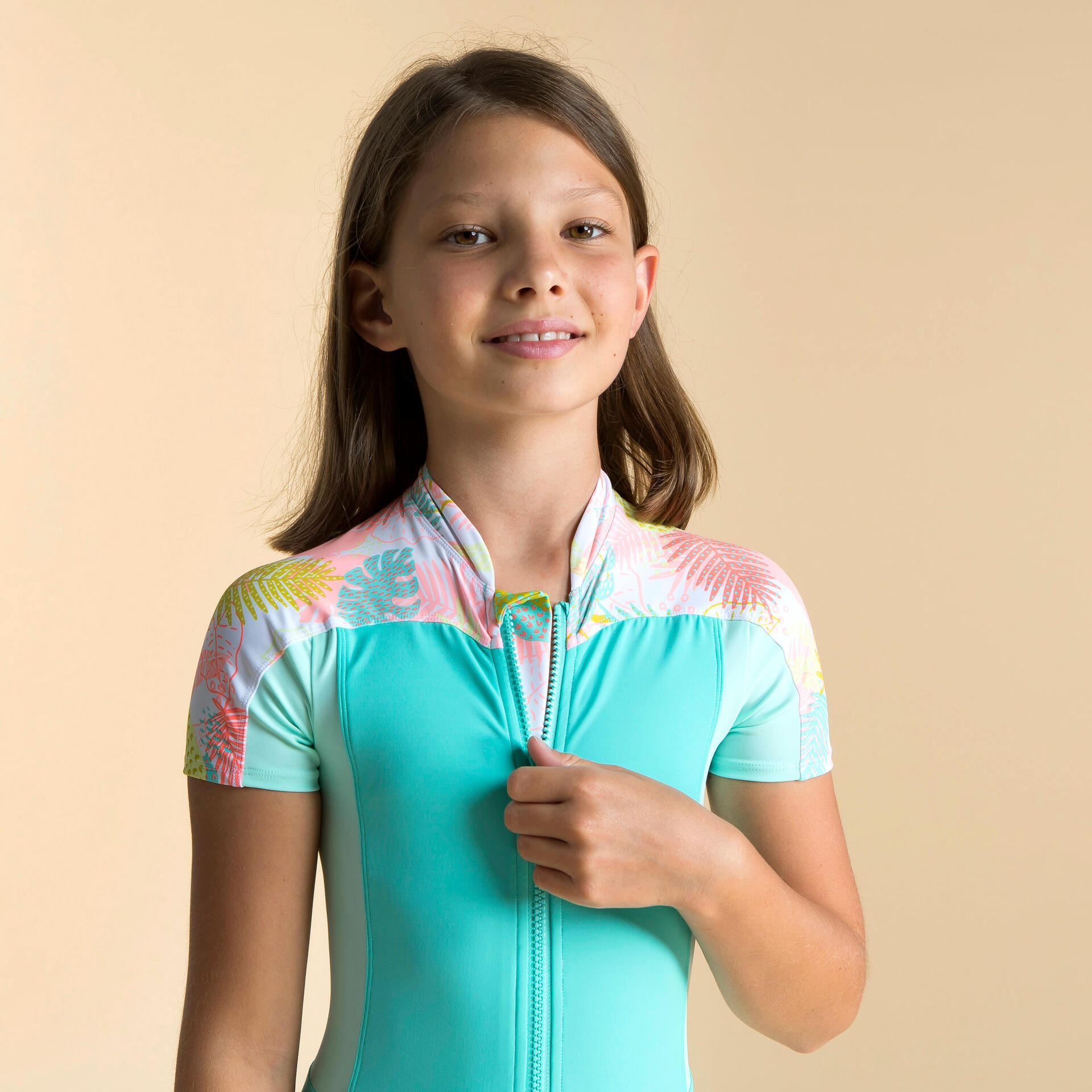 Girls Shorty Swimsuit Una Mint girls-shorty-swimsuit-una-mint