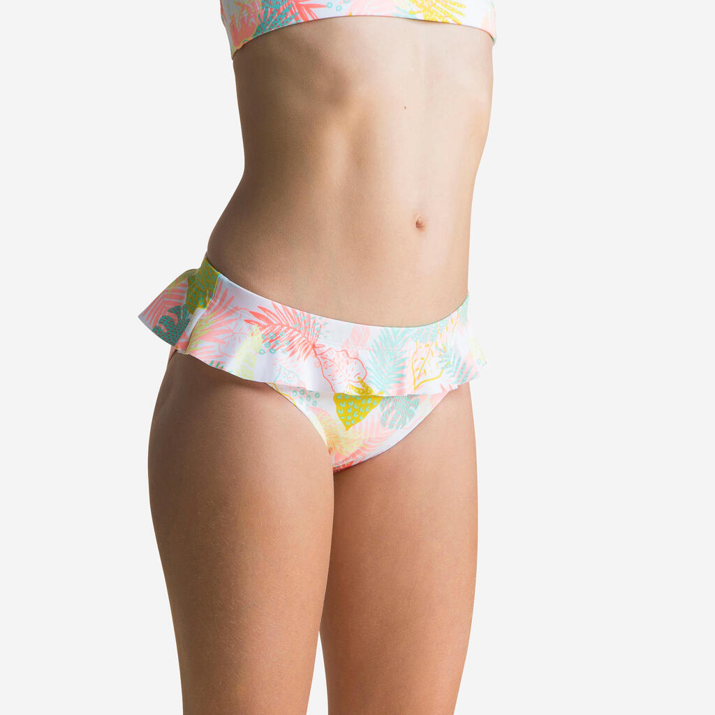 Girls’ Swimsuit Bottoms Lila Pantai - White