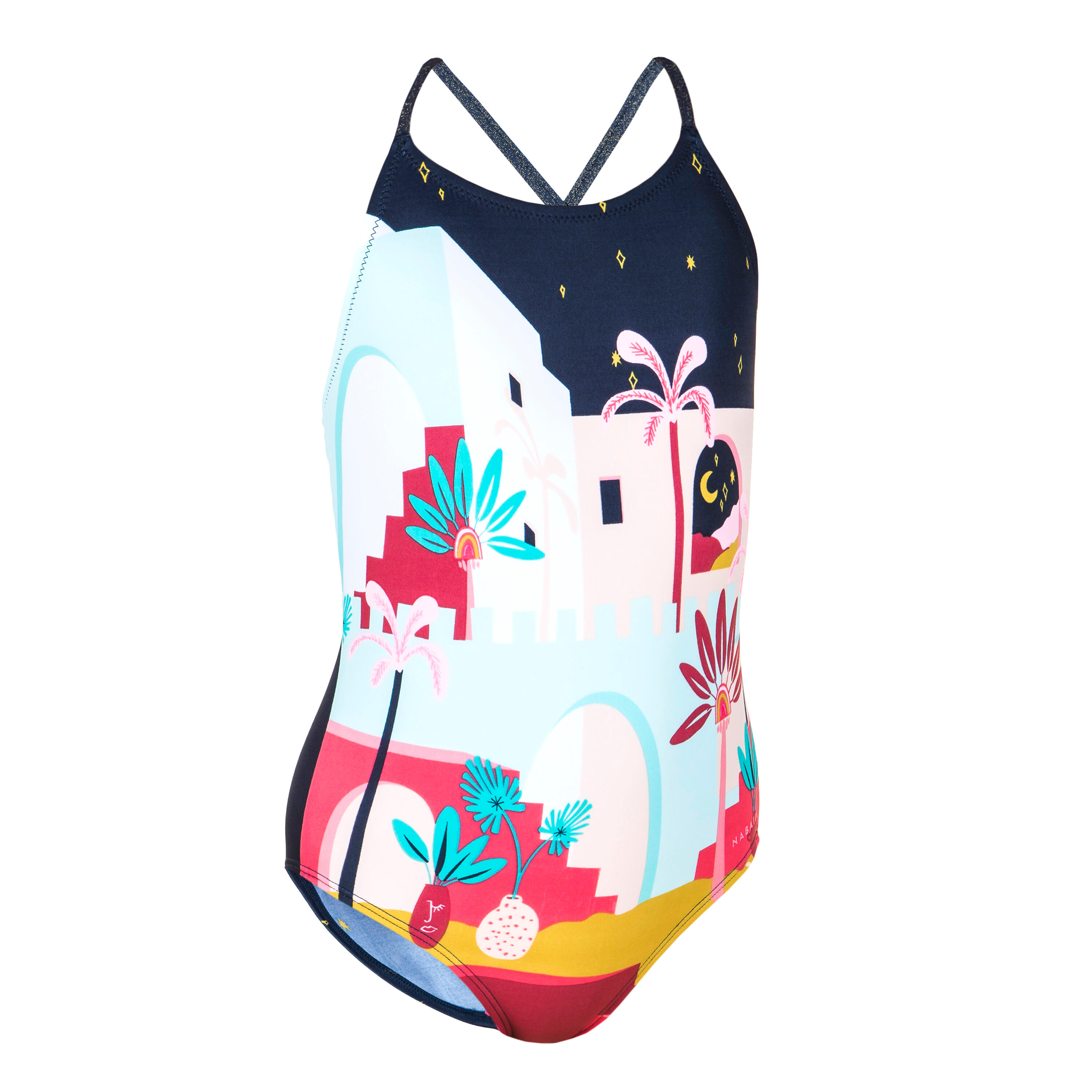 Girls’ 1-piece swimsuit Lila Riad Navy 5/5