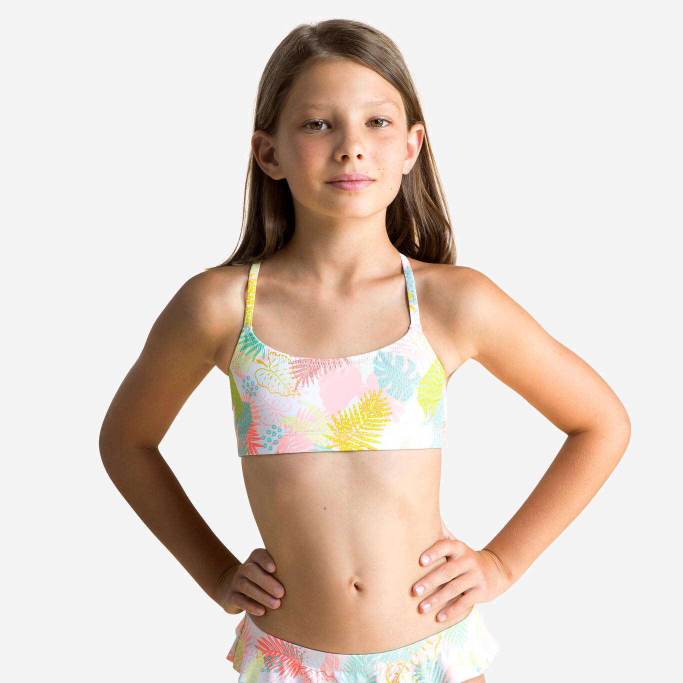 Baju Renang 2 Piece Swimsuit Anak Perempuan Lila Ama - Putih