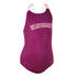Girl Swimming One Piece V Shape Swimsuit Purple Swimmers