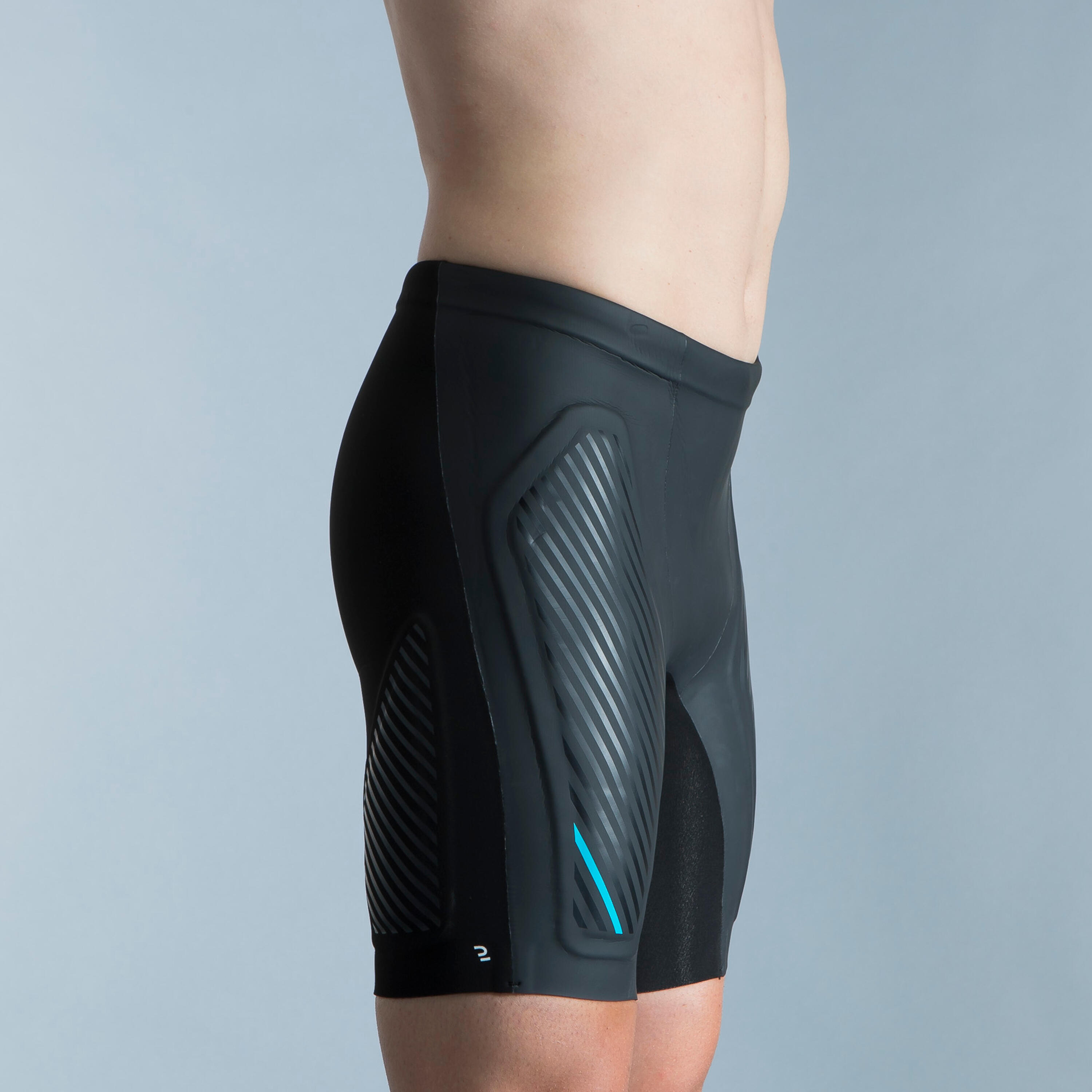 Neoprene Swim Jammer - 2.5mm + Lined Panels - Black / Turquoise