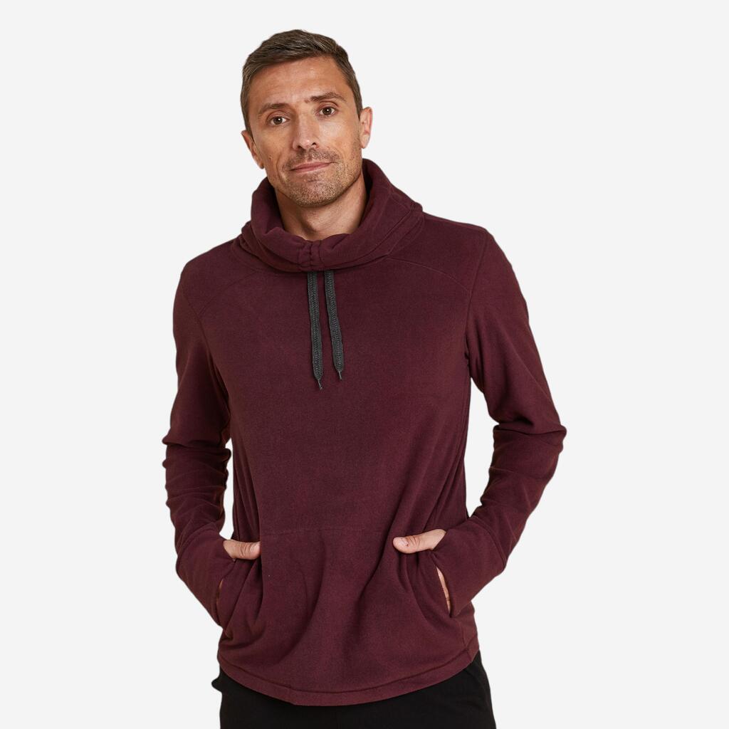 Men's fleecy yoga sweatshirt - burgundy