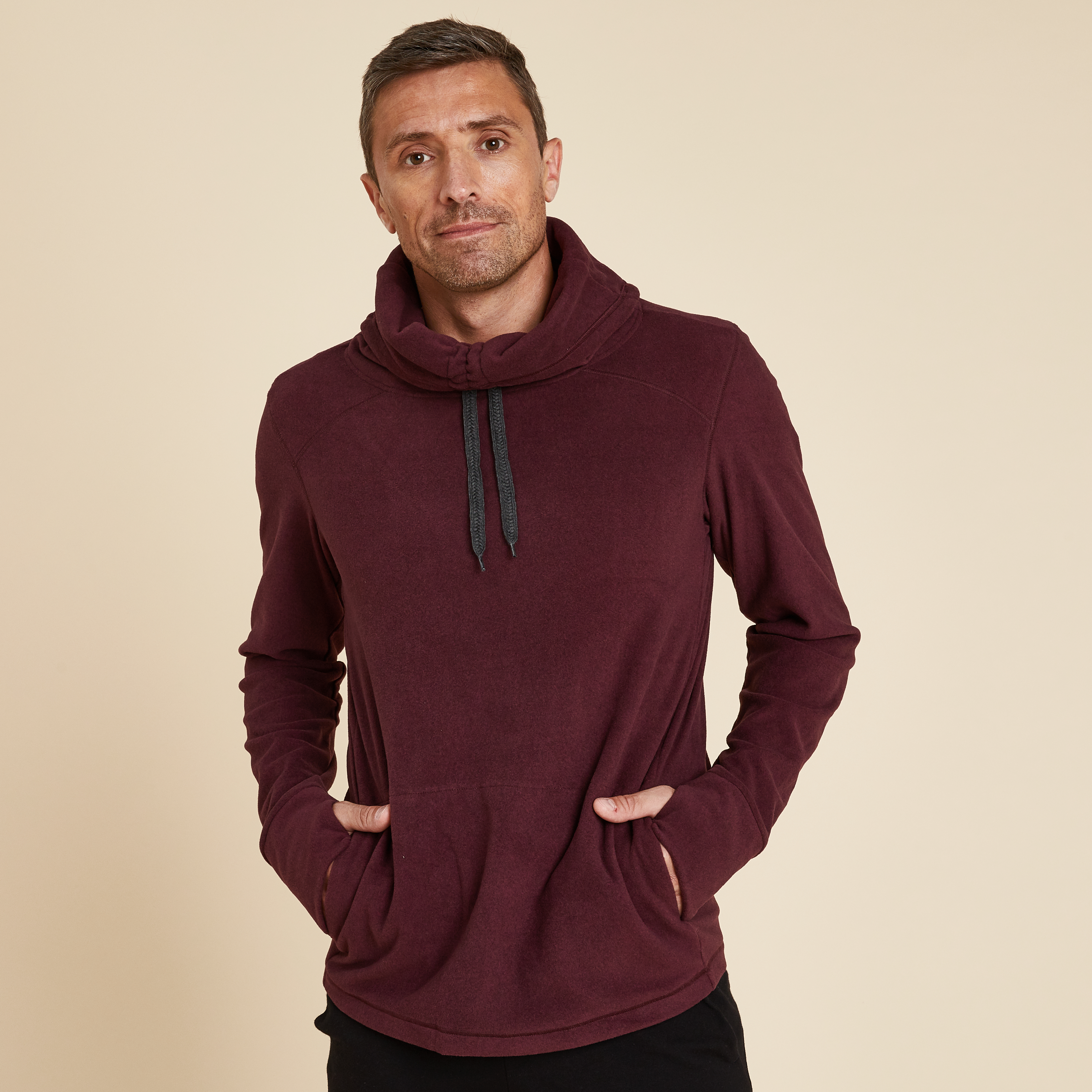 SWEAT POLAIRE YOGA HOMME BORDEAUX