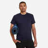 Ανδρικό κοντομάνικο T-Shirt για ήπια yoga με φυσικό ύφασμα - Navy Blue