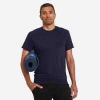 Men's Short-Sleeved Gentle Yoga T-Shirt - Navy Blue