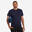 HERENSHIRT VOOR ZACHTE YOGA NATUURLIJKE MATERIALEN MARINEBLAUW