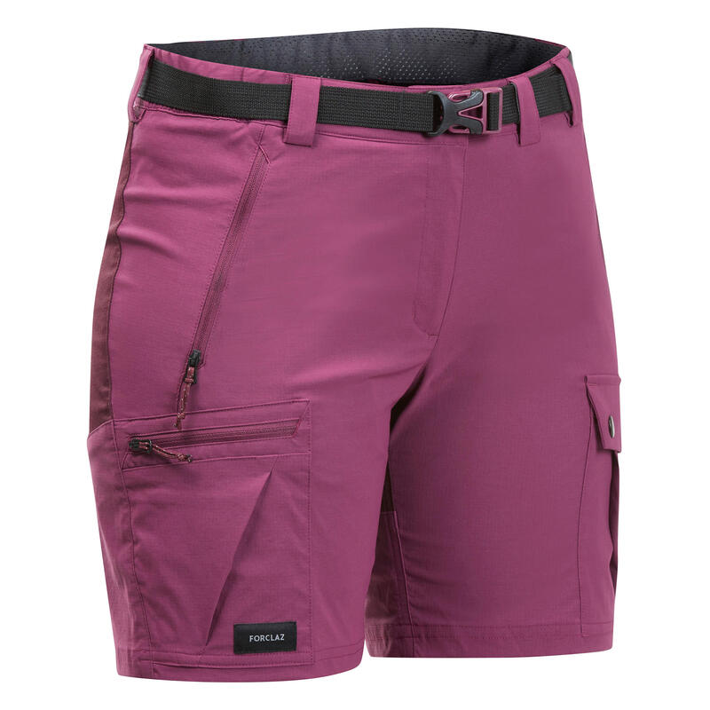 Pantaloncini trekking donna MT500 viola