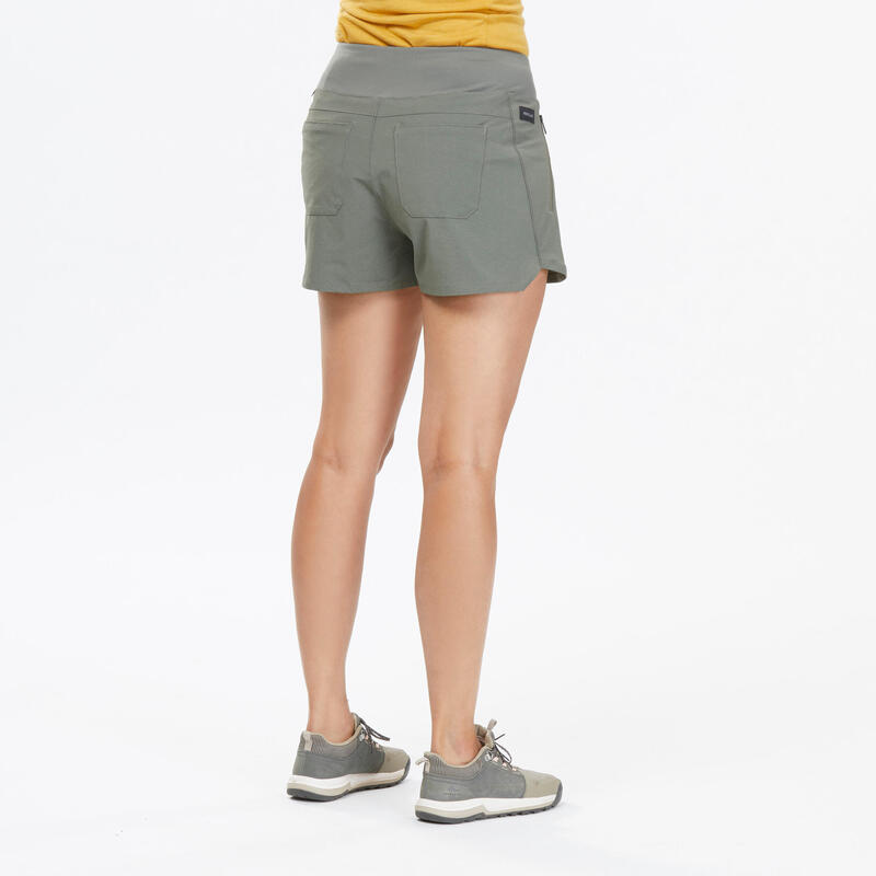 Women's Trekking Short Shorts Travel 500 - khaki