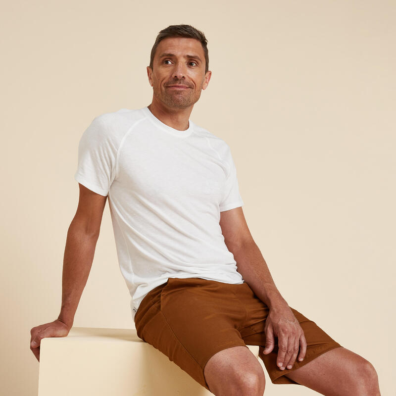 Men's Short-Sleeved Gentle Yoga T-Shirt Self Connect - White