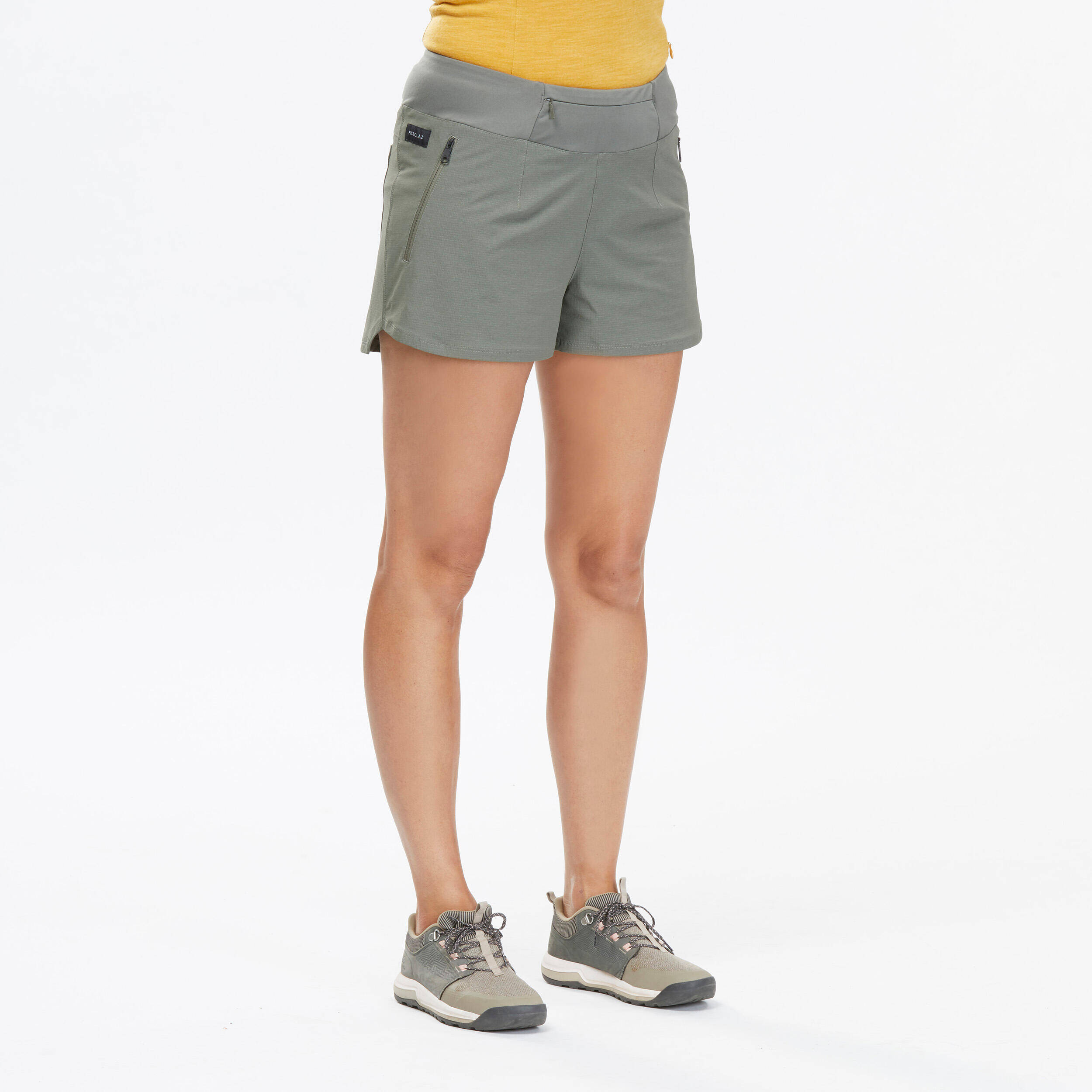 Women Trekking Short Shorts Travel 500 - Khaki -  3