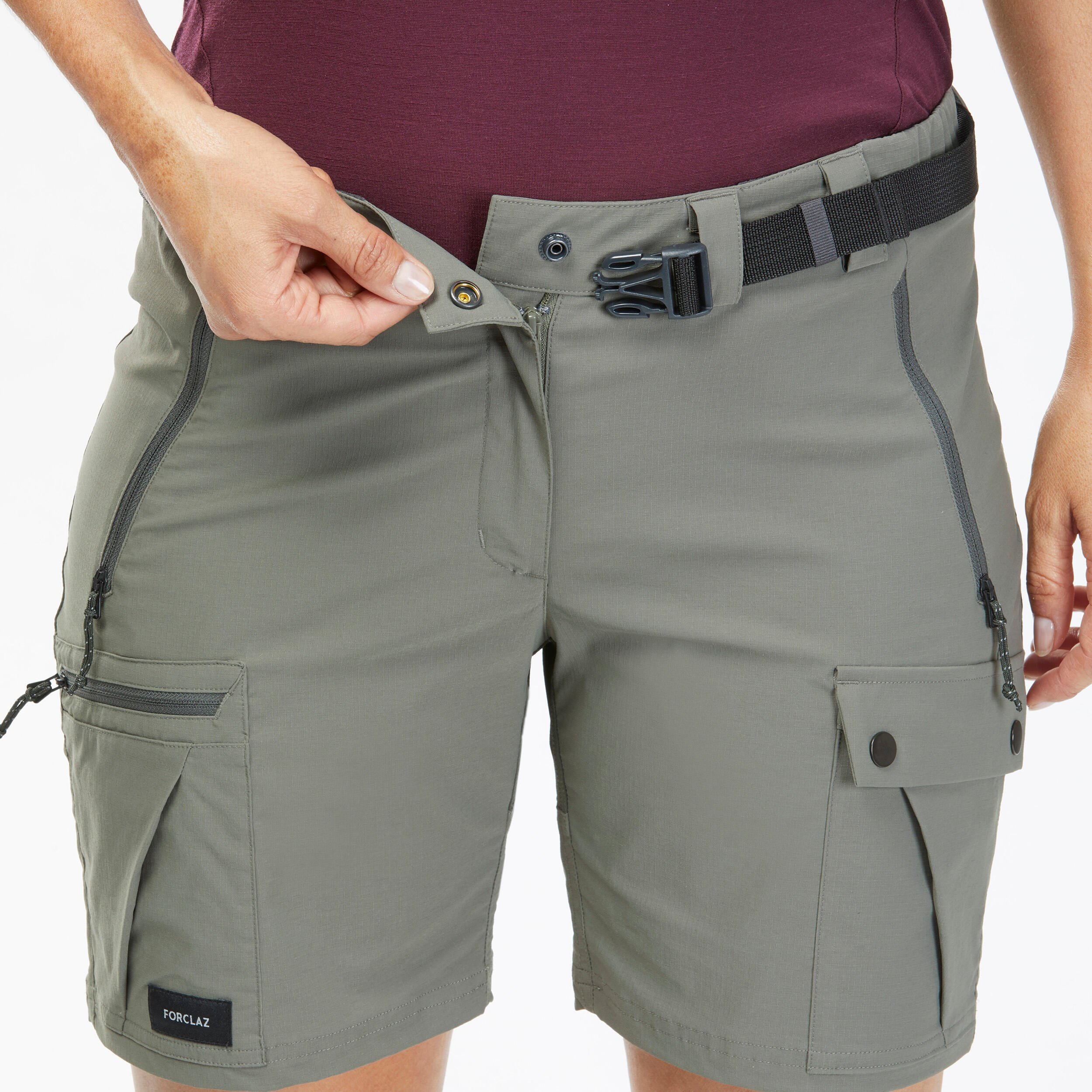 Pantalón corto de montaña y trekking Mujer Forclaz MT500 SIMOND