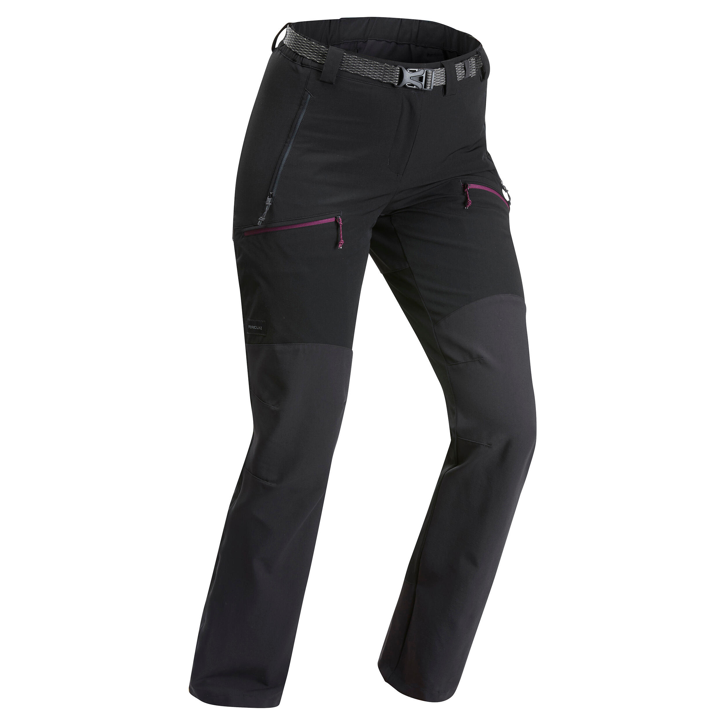 Women s Mountain Trekking Water Repellent Trousers MT900 black