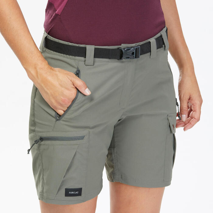 Women Trekking Shorts MT500 Khaki