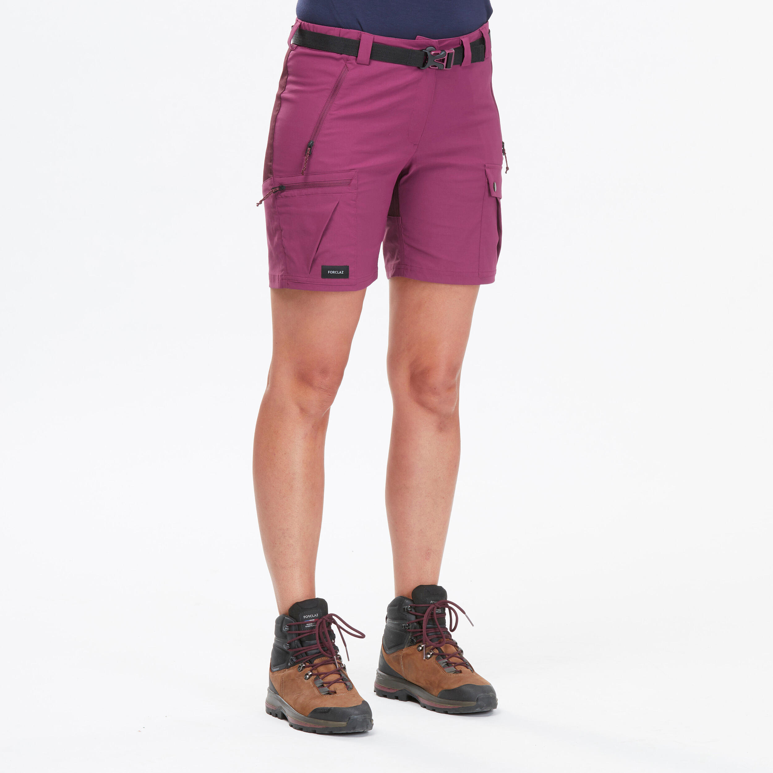 SHORT DE TREKKING Y MONTAÑA MUJER MT500 MORADO - Decathlon