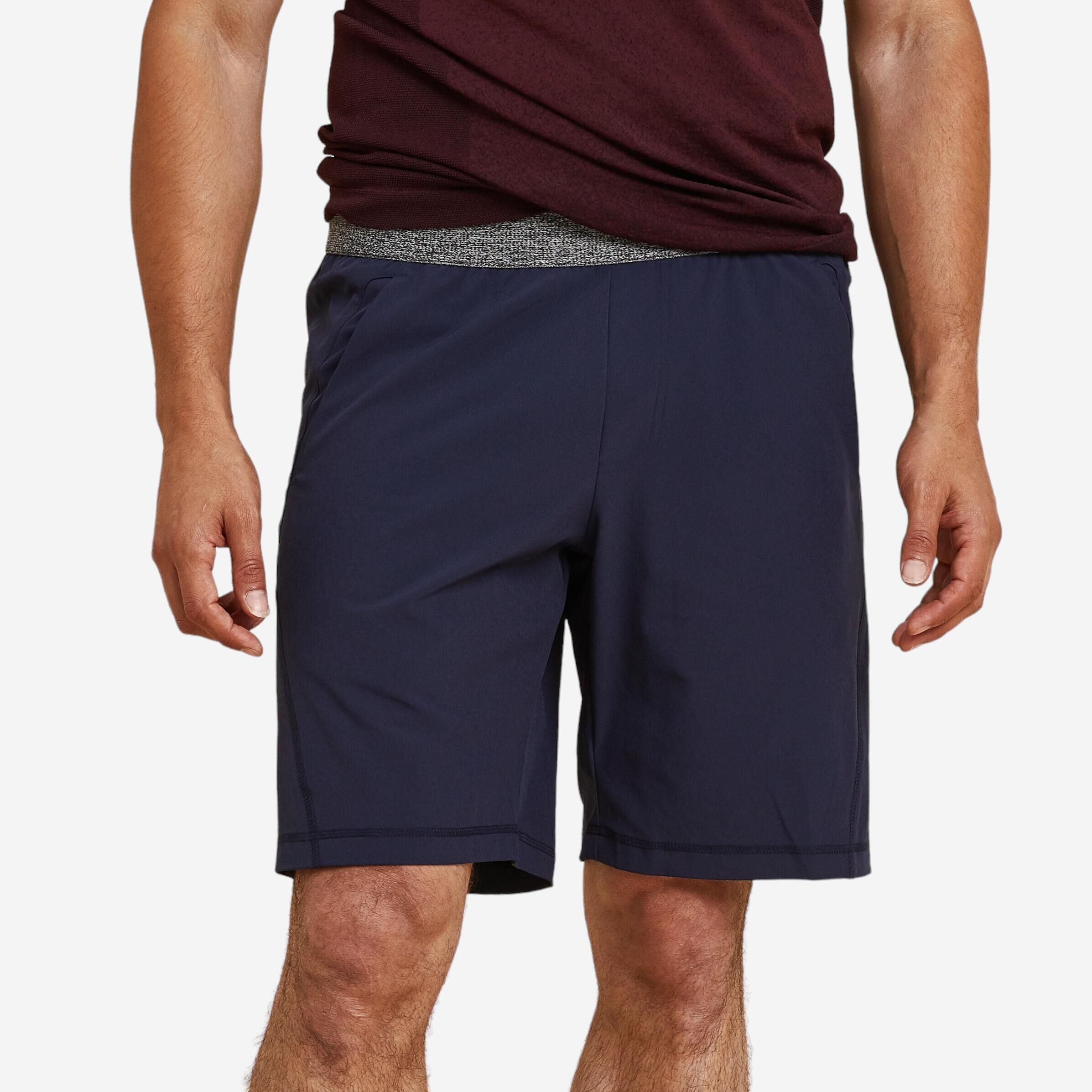 KIMJALY Men's Lightweight Dynamic Yoga Shorts - Navy Blue