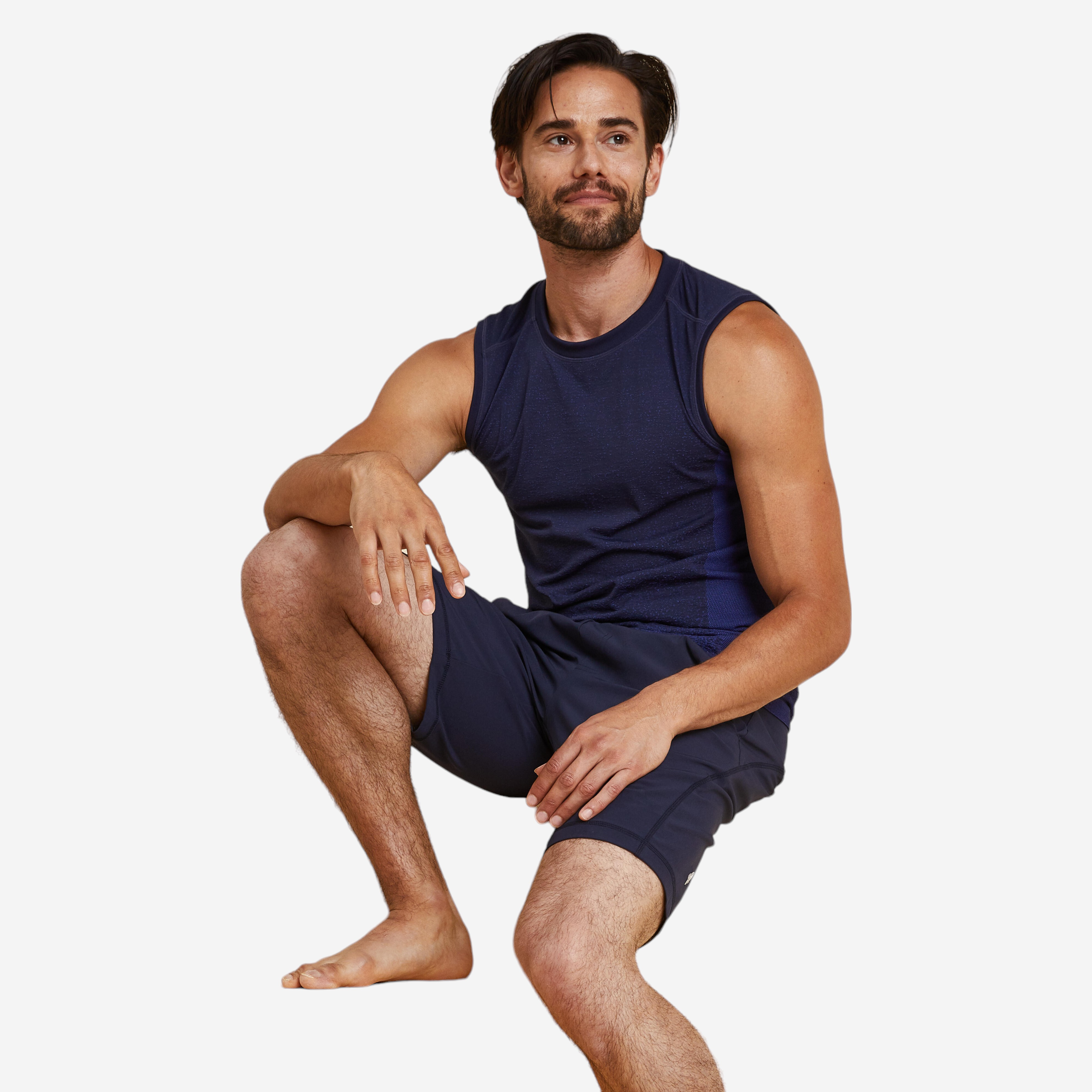 DEBARDEUR SEAMLESS-SANS COUTURES YOGA DYNAMIQUES HOMME BLEU INDIGO