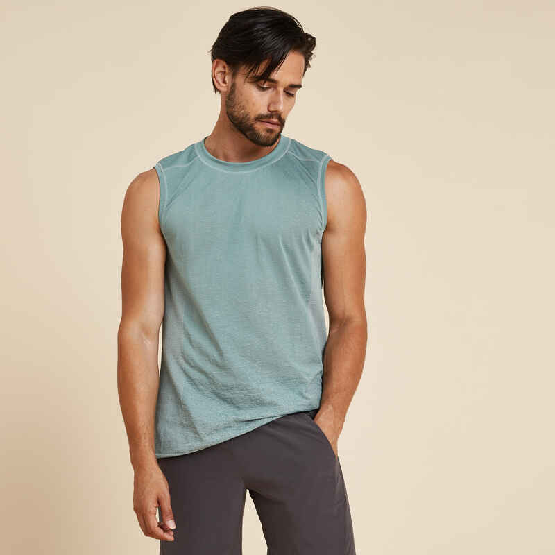 Tank-Shirt Yoga nahtlos Herren khaki