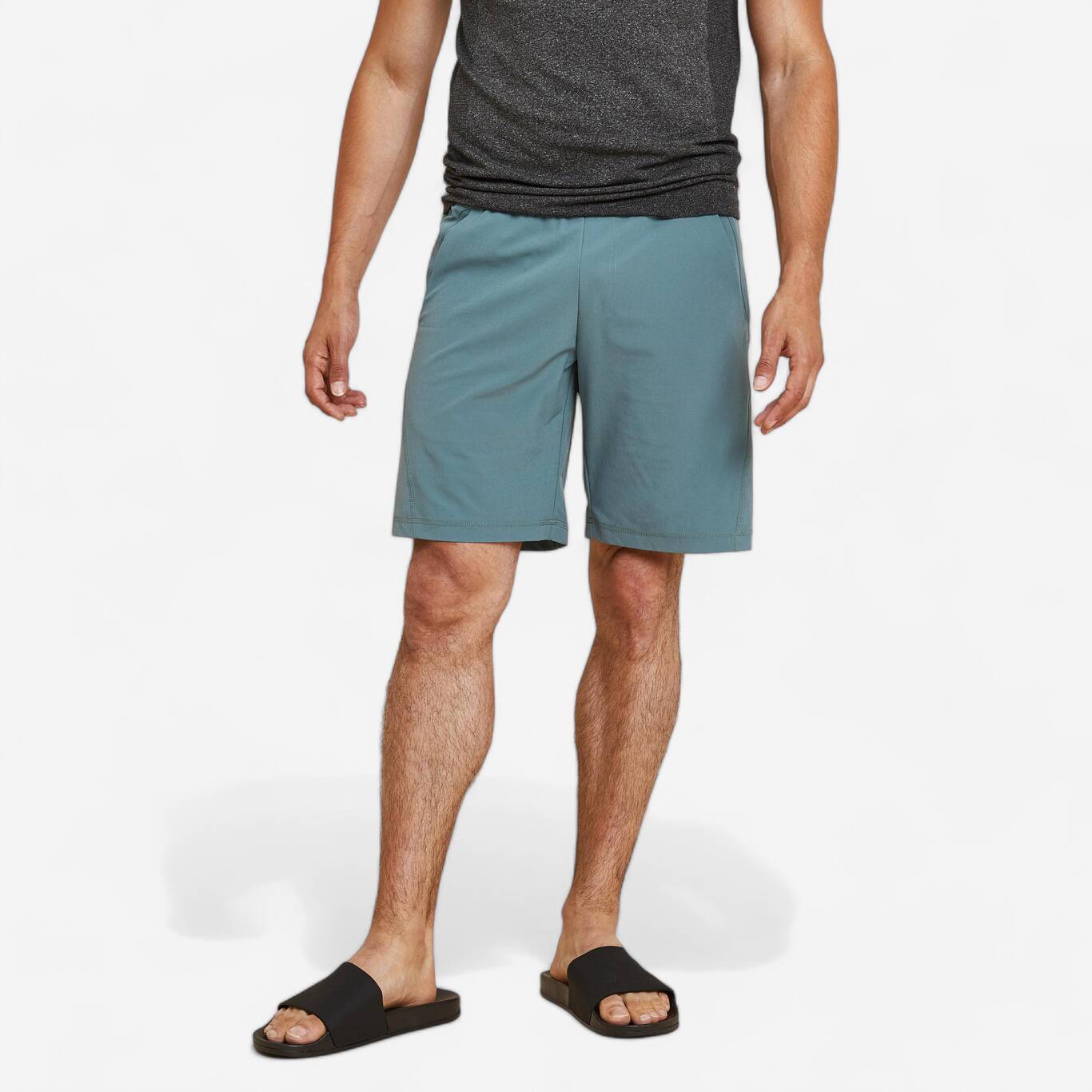 Men's Lightweight Dynamic Yoga Shorts - Khaki - Decathlon