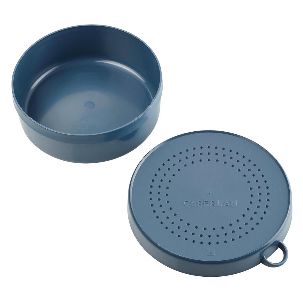 קופסת פיתיונות עגולה עם מכסה מחורר, קוטר 130 מ"מ, נפח 0.5 ל', דגם LVB 1L - כחול