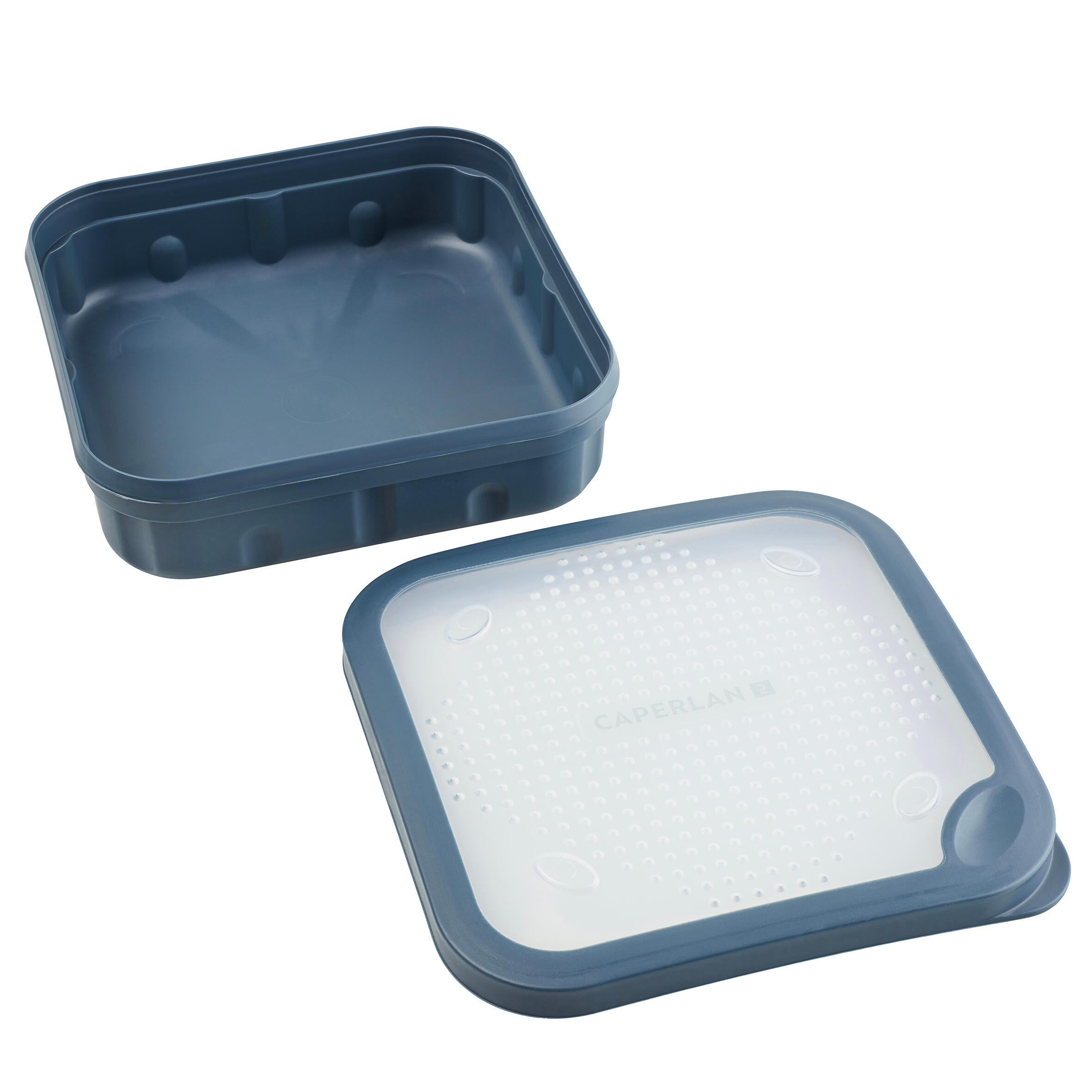 BOITE A APPATS / ESCHES CARREE AVEC UN COUVERCLE A TROUS LVB 1L SQ 2/5