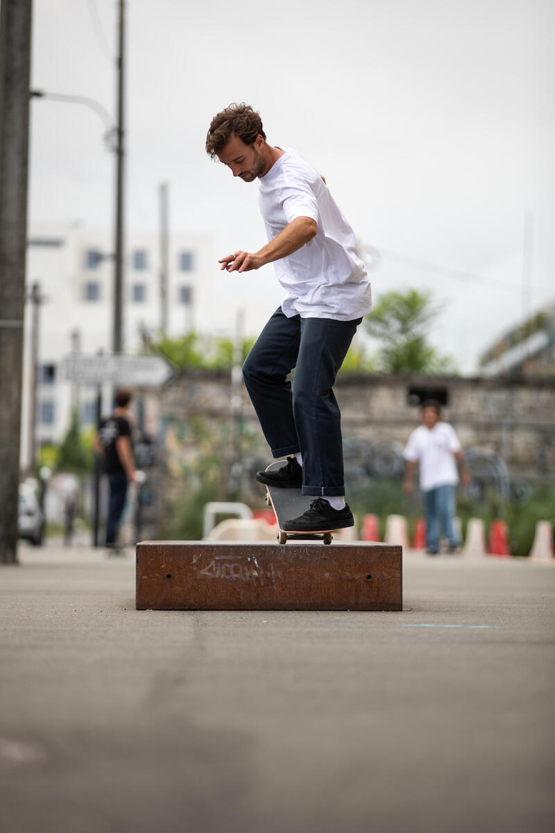 JEU DE 4 ROUES DE SKATEBOARD COULEUR IVOIRE FORME CONIQUE TAILLE 54mm, 101A.