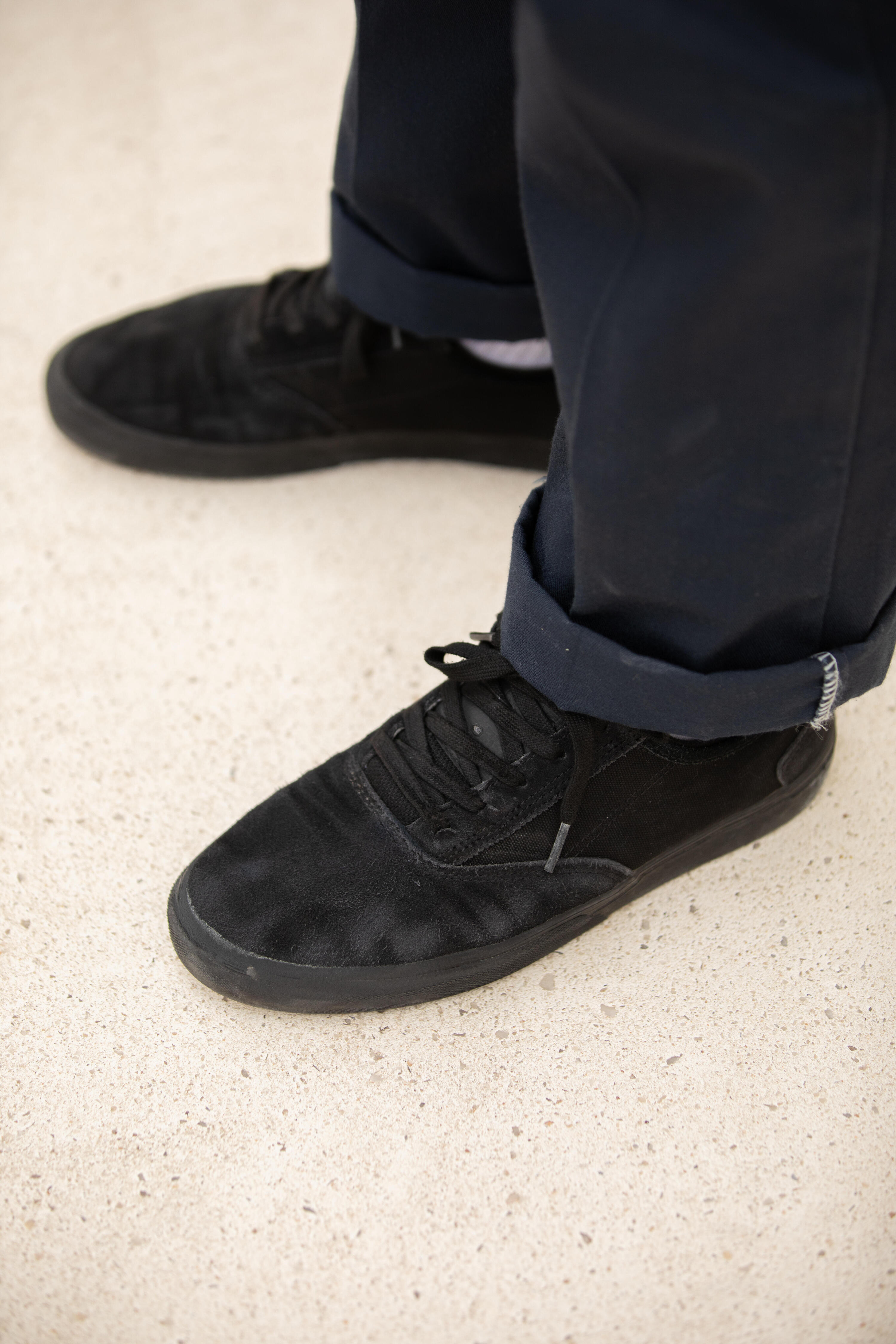 Chaussures vulcanisées de skateboard adulte vulca 500 ii noire / noire. 17/23