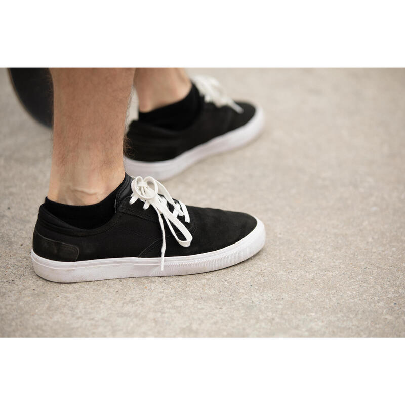 Adult Vulcanised Skate Shoes Vulca 500 II - Black/White