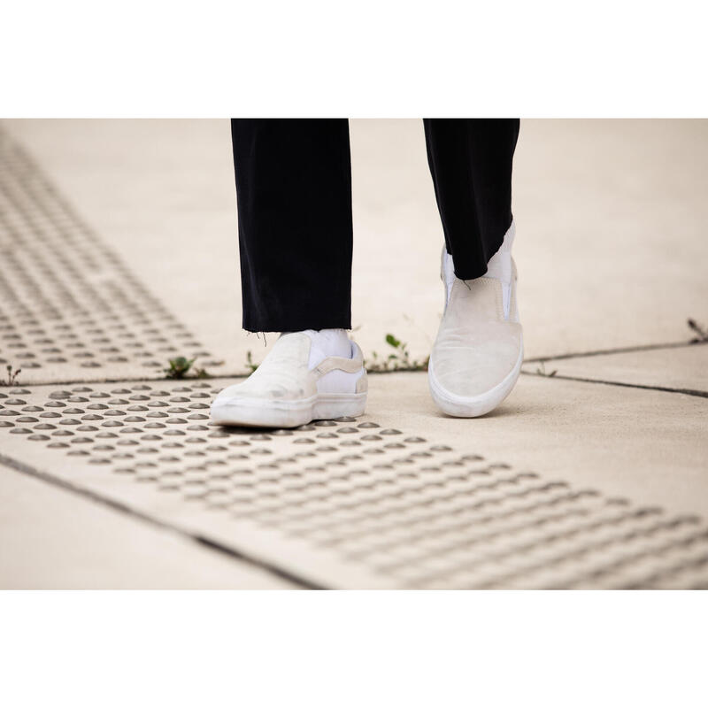 Zapatillas Skate de Hombre y Niño Oxelo Vulca 500 blancas sin cordones