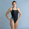 Women’s Swimming One-Piece Swimsuit Lexa XP - Black and Green