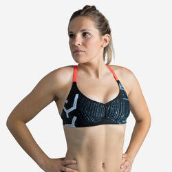 Haut De Maillot De Bain De Natation Femme Jana Noir et Gris