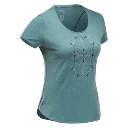 Camiseta de montaña y trekking manga corta Mujer Quechua NH500