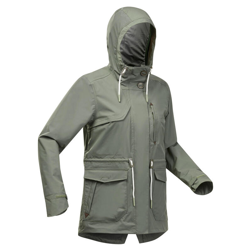 Women's waterpoof jacket - NH550 - Khaki