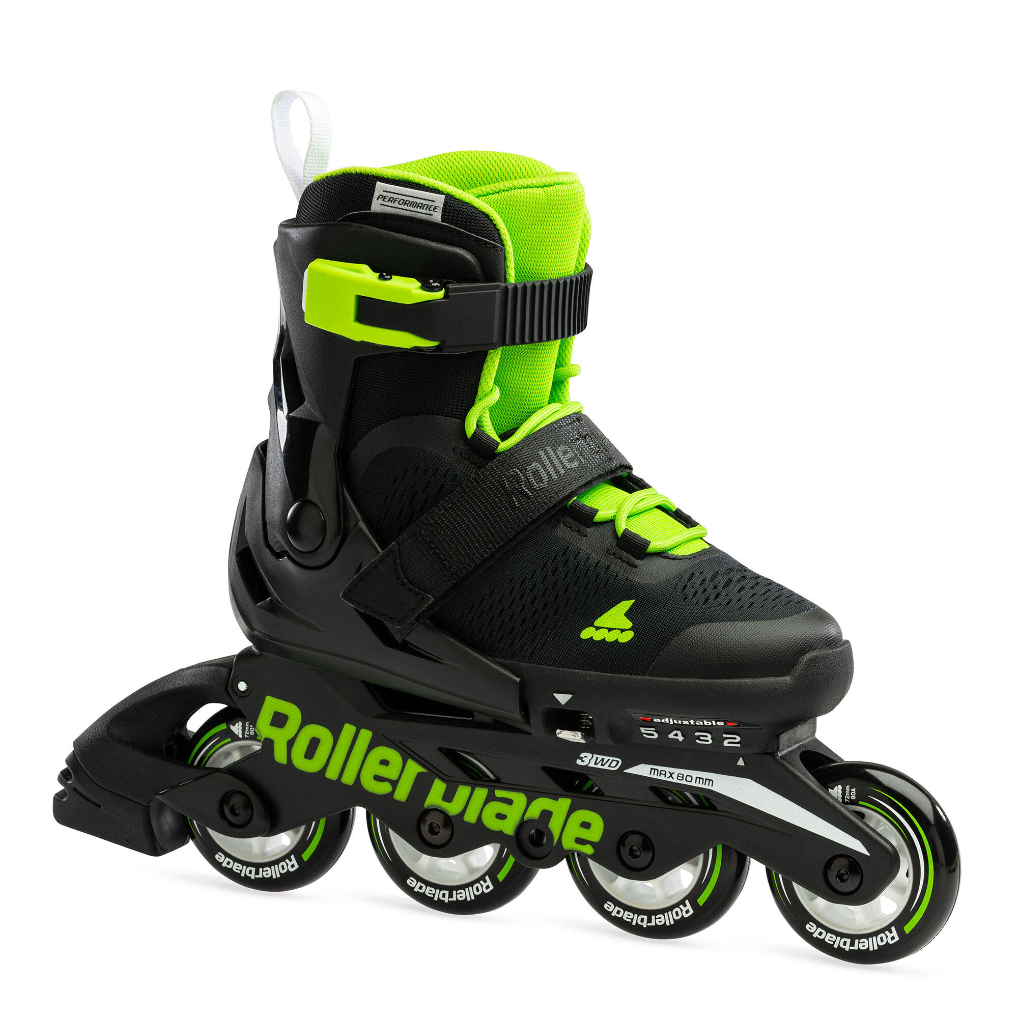 CHILDREN'S FITNESS ROLLER ROLLERBLADE MICROBLADE BLACK/GREEN