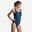 Maillot de Bain 1 pièce de Natation femme Kamyleon ALL FLU bleu