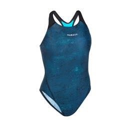 swimsuit 1-piece wanita - Kamyleon ALL FLU biru