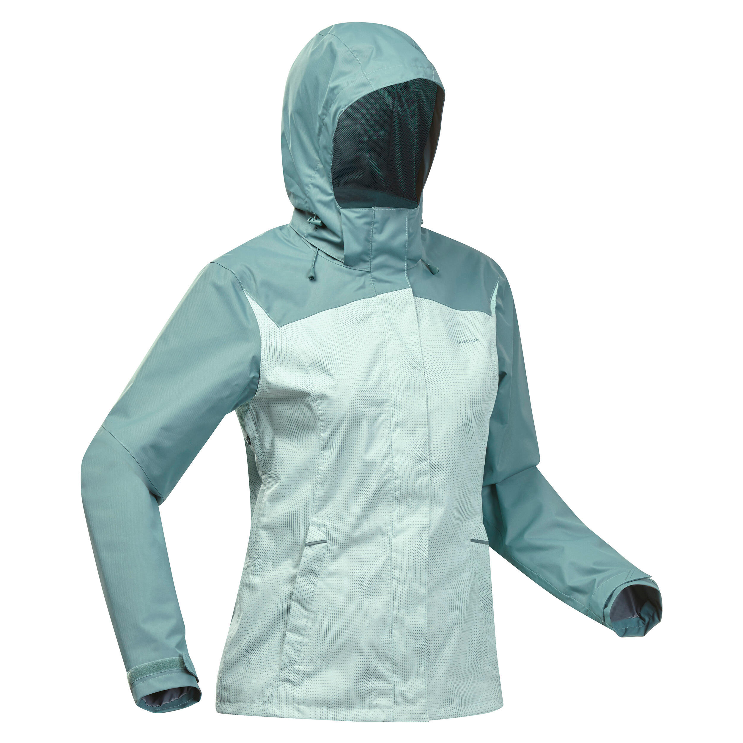 Jachetă impermeabilă drumeție la munte MH100 Verde Damă QUECHUA decathlon.ro