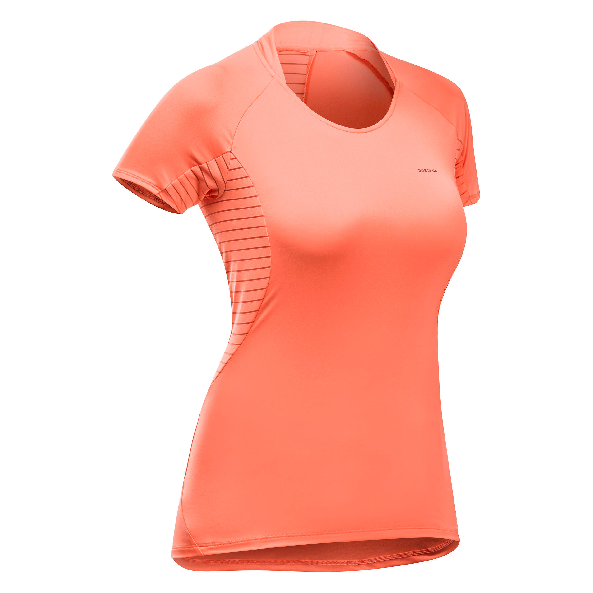 Camiseta de montaña y trekking manga corta Mujer Quechua MH500 naranja 4/4