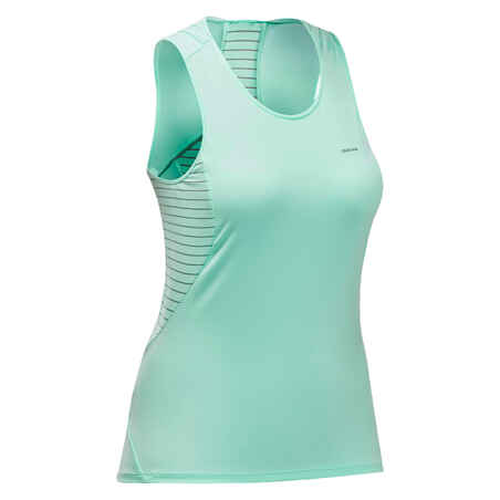 Camiseta de montaña y trekking tirantes Mujer Quechua MH500 verde