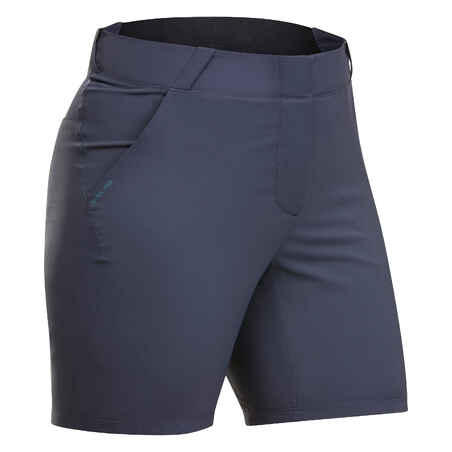 Pantalón corto de montaña y trekking Mujer Quechua MH100 azul