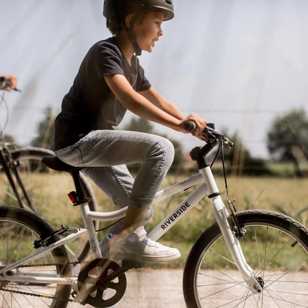 Kids' 20-inch robust single speed hybrid bike, White