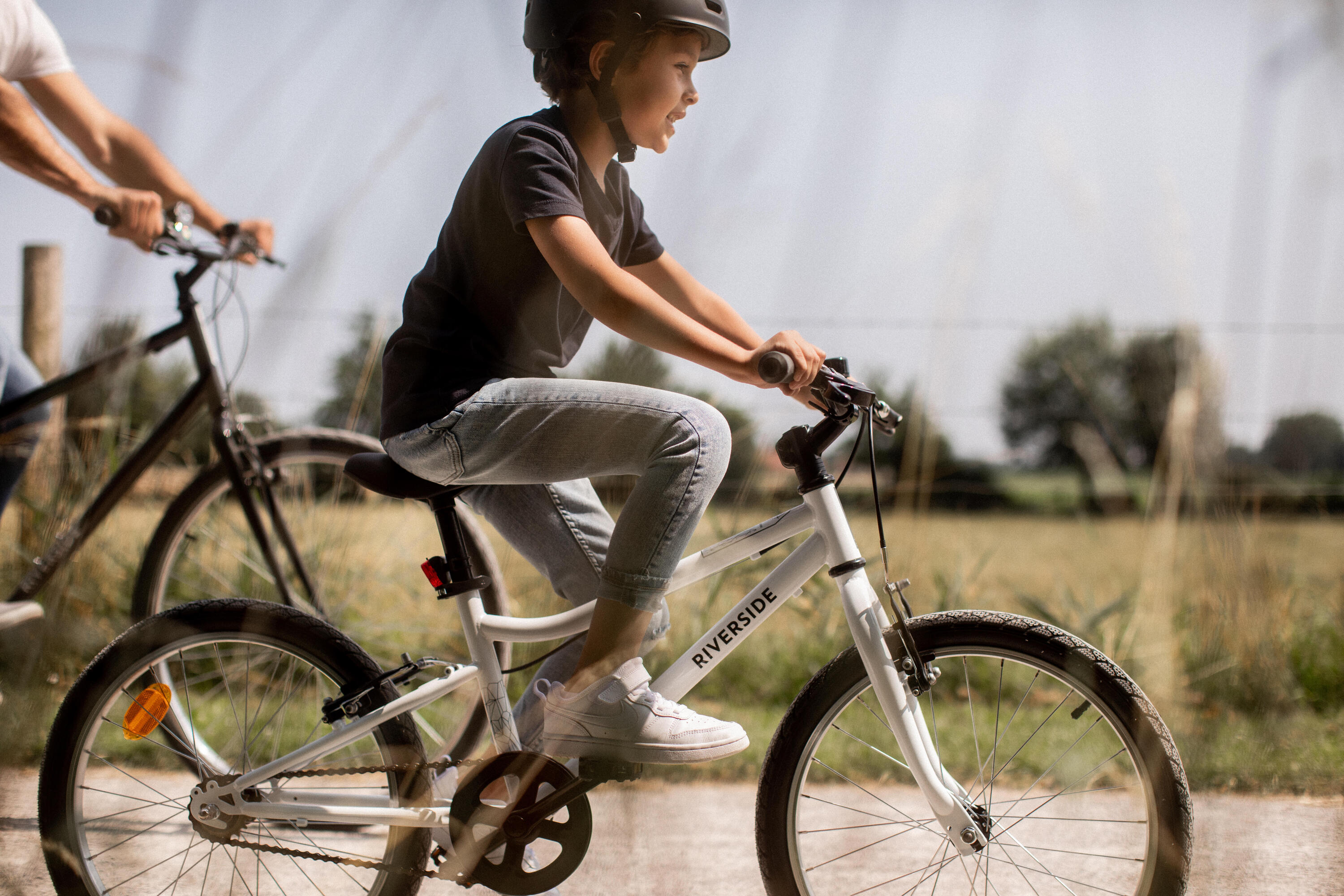 Kids' 20-inch robust single speed hybrid bike, White 3/15