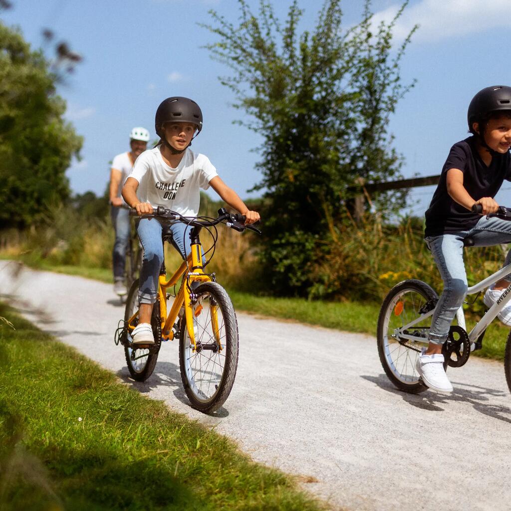 Kids' 20-inch robust single speed hybrid bike, White