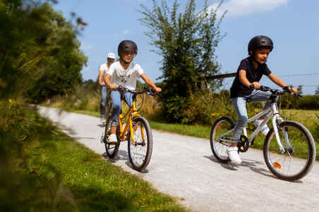 Kids' 20-inch robust single speed hybrid bike, White